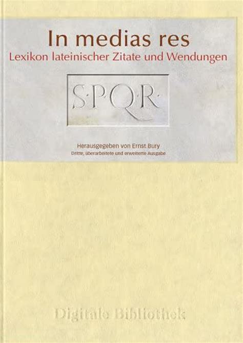 In medias res. Lexikon lateinischer Zitate und Wendungen. CD-ROM. (= Digitale Bibliothek ; Band 27) Ebook Doc